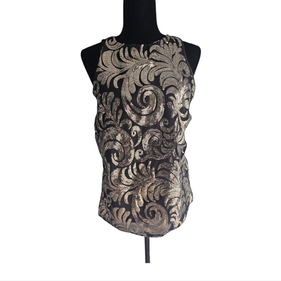 2/$20 New York And Company - Gold Sequin Tank - Size Xs - Picture 2 of 7